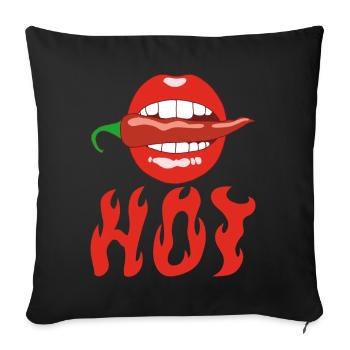 Chilischote essen - Sofakissenbezug 45 x 45 cm - Schwarz - Vorne
