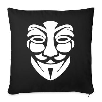 Anonymous face - Sofa pillowcase 17,3'' x 17,3'' (45 x 45 cm) - black - Front