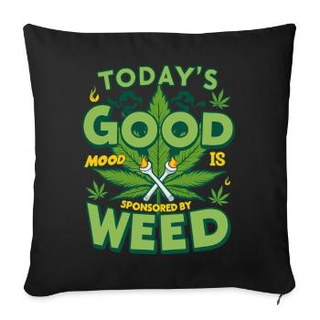 Bonne Humeur Weed - Housse de coussin décorative 45 x 45 cm - noir - Devant