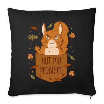 Eichhörnchen Brusttasche - Nut my problem - Sofakissenbezug 45 x 45 cm - Schwarz - Vorne