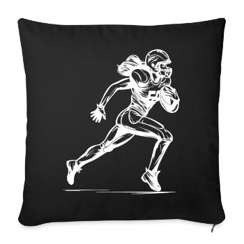 Female American footballer - Sofa pillowcase 17,3'' x 17,3'' (45 x 45 cm) - black - Front