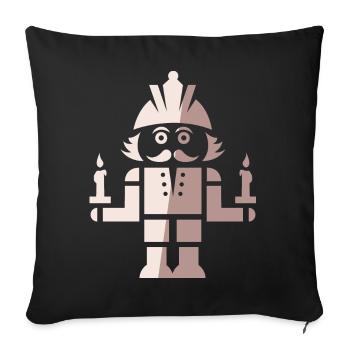 Casse-Noisette Mineur Symbole de Noël Bougies - Housse de coussin décorative 45 x 45 cm - noir - Devant