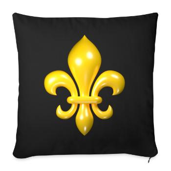 Yellow Fleur de Lys - Sofa pillowcase 17,3'' x 17,3'' (45 x 45 cm) - black - Front