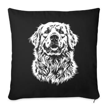 Pyrenean Mountain Dog Portrait Dog Dog - Sofa pillowcase 17,3'' x 17,3'' (45 x 45 cm) - black - Front