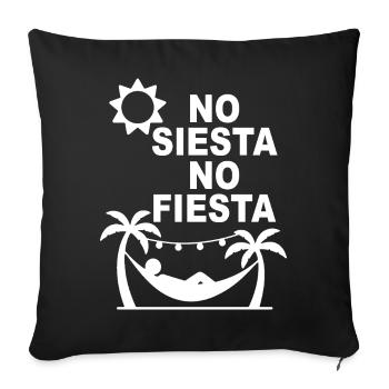 No Siesta No Fiesta – Conception de fête espagnole amusante - Housse de coussin décorative 45 x 45 cm - noir - Devant