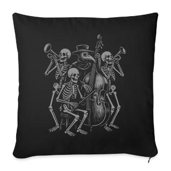 Spooky Skeleton Jazz Ensemble - Sofa pillowcase 17,3'' x 17,3'' (45 x 45 cm) - black - Front
