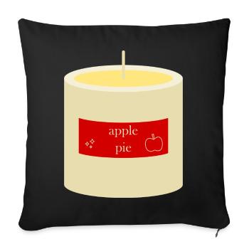 Apple Pie Candle  - Sofa pillowcase 17,3'' x 17,3'' (45 x 45 cm) - black - Front