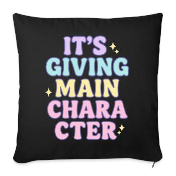 Main Character Vibes - Sofa pillowcase 17,3'' x 17,3'' (45 x 45 cm) - black - Front