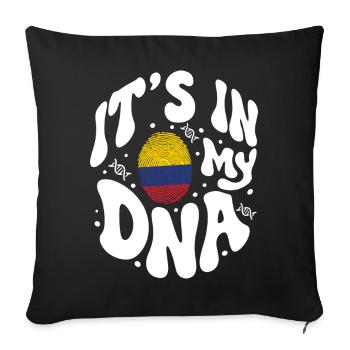 ADN colombien Colombie Drapeau hispanique - Housse de coussin décorative 45 x 45 cm - noir - Devant