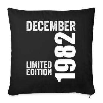 Cadeau Anniversaire Rétro - Décembre 1982 - Housse de coussin décorative 45 x 45 cm - noir - Devant