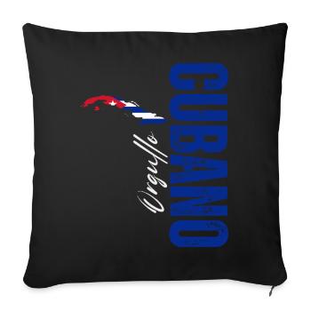 Cuban pride, vertical design - Sofa pillowcase 17,3'' x 17,3'' (45 x 45 cm) - black - Front