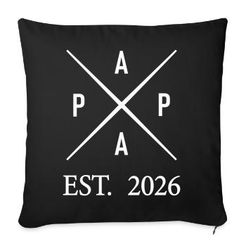 Papa Est. 2026 - Sofa pillowcase 17,3'' x 17,3'' (45 x 45 cm) - black - Front