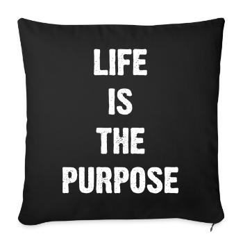 La vie est le but - Housse de coussin décorative 45 x 45 cm - noir - Devant