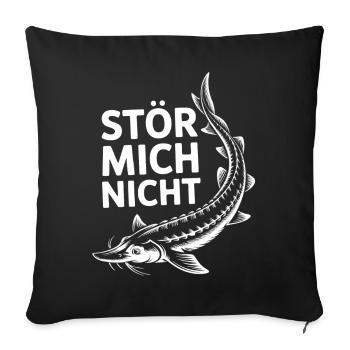 Don't Disturb Me Fish Motif - Sofa pillowcase 17,3'' x 17,3'' (45 x 45 cm) - black - Front