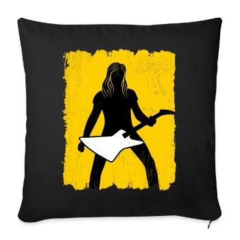 Guitar Player Silhouette Graffiti Poster - Sofa pillowcase 17,3'' x 17,3'' (45 x 45 cm) - black - Front