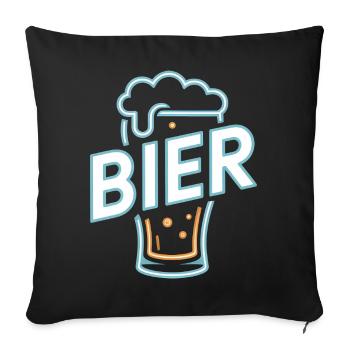 Bier - Cool Beer Logo - Sofakissenbezug 45 x 45 cm - Schwarz - Vorne
