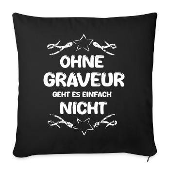 Engraver - Sofa pillowcase 17,3'' x 17,3'' (45 x 45 cm) - black - Front