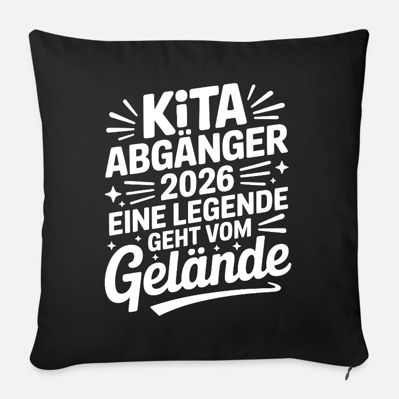 Kita Abgänger 2026 Eine Legende geht vom Gelände - Sofakissenbezug 45 x 45 cm - Schwarz