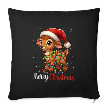 Cute deer and reindeer outfit for Christmas - Sofa pillowcase 17,3'' x 17,3'' (45 x 45 cm) - black - Front