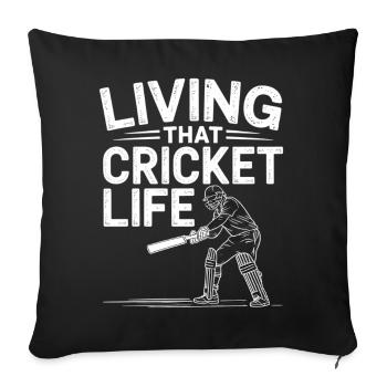 Funny Cricket Saying Vintage Cricket Game - Sofa pillowcase 17,3'' x 17,3'' (45 x 45 cm) - black - Front