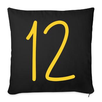 12 - Sofakissenbezug 45 x 45 cm - Schwarz - Vorne