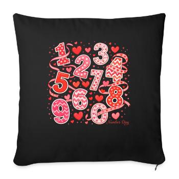 Number Day Hearts Art - Sofa pillowcase 17,3'' x 17,3'' (45 x 45 cm) - black - Front
