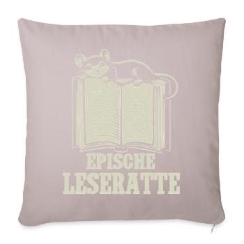 Epische Leseratte - Sofakissenbezug 45 x 45 cm - helles Taupe - Vorne