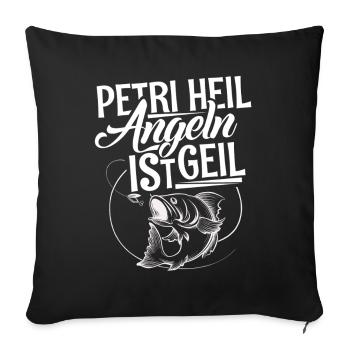 Pêcheurs à la ligne - Housse de coussin décorative 45 x 45 cm - noir - Devant