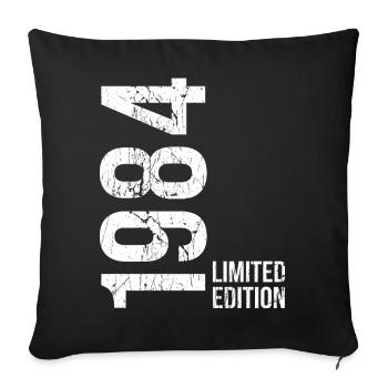 Chemise vintage 1984 pour le 42e anniversaire - Housse de coussin décorative 45 x 45 cm - noir - Devant