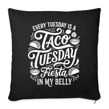 Taco Tuesday Fiesta Typografie - Sofakissenbezug 45 x 45 cm - Schwarz - Vorne