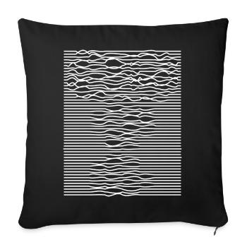 Illusion d’optique des rayures ondulées - Housse de coussin décorative 45 x 45 cm - noir - Devant