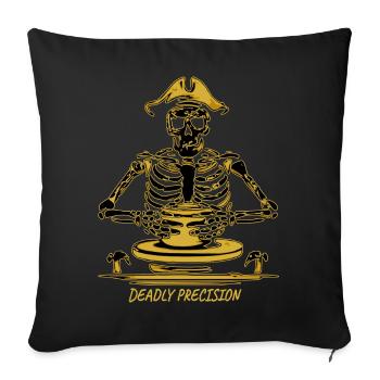 Deadly Precision - Royal Gold Edition - Sofa pillowcase 17,3'' x 17,3'' (45 x 45 cm) - black - Front