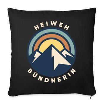Heiweh des Grisons - Housse de coussin décorative 45 x 45 cm - noir - Devant