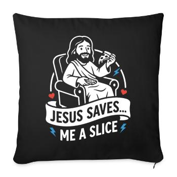 Jésus me garde une part drôle - Housse de coussin décorative 45 x 45 cm - noir - Devant
