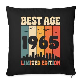  1965 anniversaire rétro 1965 vintage 1965 - Housse de coussin décorative 45 x 45 cm - noir - Devant