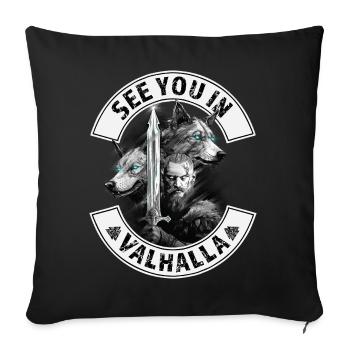 On se voit à Valhalla - Housse de coussin décorative 45 x 45 cm - noir - Devant