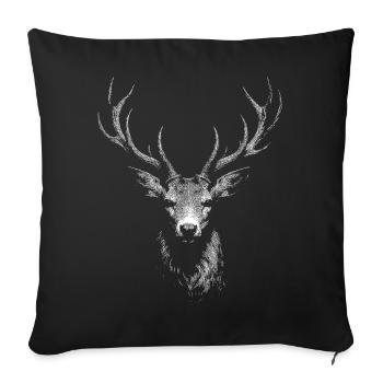 roe deer - Sofa pillowcase 17,3'' x 17,3'' (45 x 45 cm) - black - Front