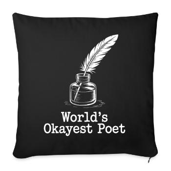 Okayest Poet Feather Ink - Sofakissenbezug 45 x 45 cm - Schwarz - Vorne
