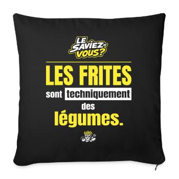 Les frites sont techniquement des légumes - Housse de coussin décorative 45 x 45 cm - noir - Devant