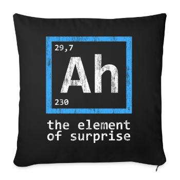 Ah, élément du tableau périodique surprise - Housse de coussin décorative 45 x 45 cm - noir - Devant