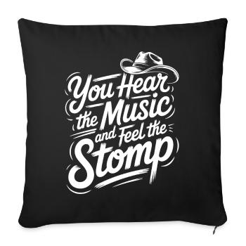 Country Line Dance Music Vibe - Sofa pillowcase 17,3'' x 17,3'' (45 x 45 cm) - black - Front