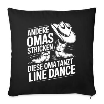 Oma tanzt Line Dance - Sofakissenbezug 45 x 45 cm - Schwarz - Vorne