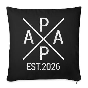Papa Est 2026 Vintage Cross - Sofa pillowcase 17,3'' x 17,3'' (45 x 45 cm) - black - Front