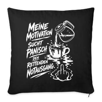 Überlaufender Kaffee bildet den Mittelfinger - Sofakissenbezug 45 x 45 cm - Schwarz - Vorne