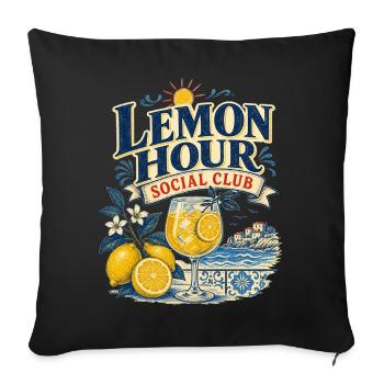 Citrus Hour Social Club Summer Beach Outfit - Sofa pillowcase 17,3'' x 17,3'' (45 x 45 cm) - black - Front