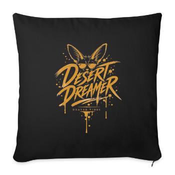 Desert Dreamer Fennec – Dzayer Vibes - Housse de coussin décorative 45 x 45 cm - noir - Devant