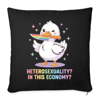 Pride Month LGBTQ - Heterosexuality in this Econom - Sofa pillowcase 17,3'' x 17,3'' (45 x 45 cm) - black - Front
