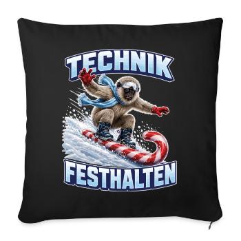 Brillenlangur auf der Zuckerstange - Sofakissenbezug 45 x 45 cm - Schwarz - Vorne