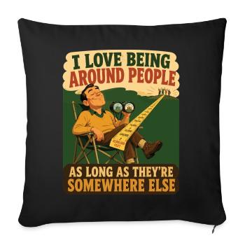 Among people with a safe distance - Sofa pillowcase 17,3'' x 17,3'' (45 x 45 cm) - black - Front