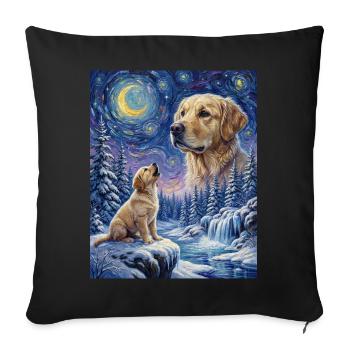 Howling to the Moon Meme Animal Dog Labrador - Sofa pillowcase 17,3'' x 17,3'' (45 x 45 cm) - black - Front